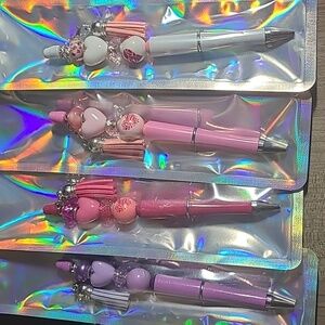 Heart Beaded Pens with Tassels